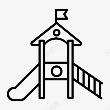 儿童游乐场滑梯滑梯丛林健身房儿童图标图标