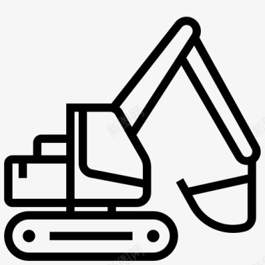 挖掘机建筑重型设备图标图标