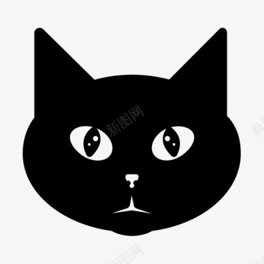 猫黑猫猫脸图标图标