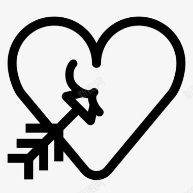 心与箭爱情人节图标图标