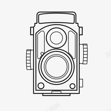 复古相机镜头摄影图标图标
