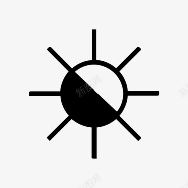 日食气候闪电图标图标