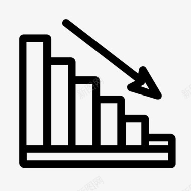 图表向下箭头下降图标图标