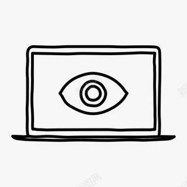 笔记本电脑眼设备手绘图标图标