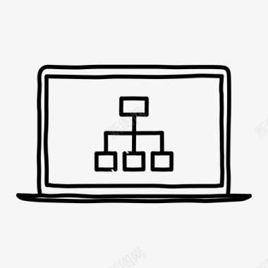 手绘笔记本子笔记本电脑站点地图设备图表图标图标