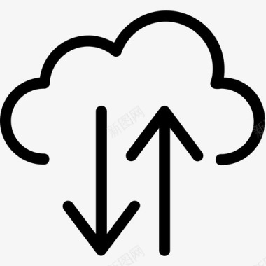 云数据箭头云计算图标图标