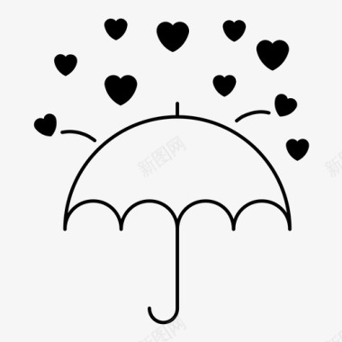 下雨的心爱浪漫图标图标