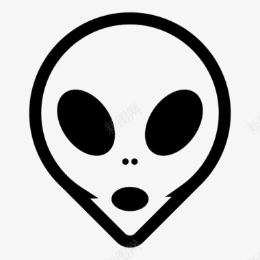 外星人表情符号头部图标图标