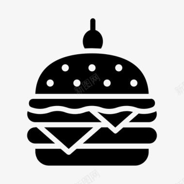 汉堡芝士汉堡双层芝士汉堡图标图标