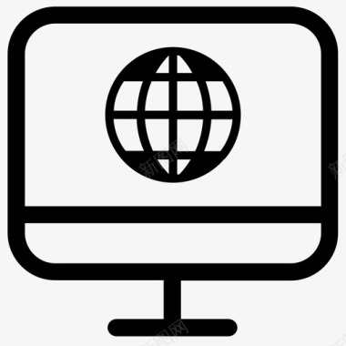 互联网电脑地球仪图标图标