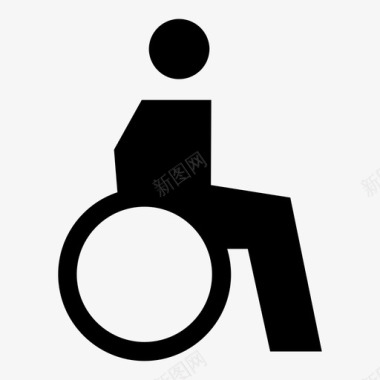 轮椅轮椅使用者无障碍图标图标