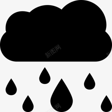 界面和网页雨云雨气候图标图标