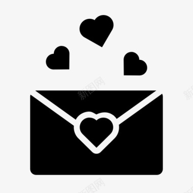 情人节的情书留言通讯信封图标图标