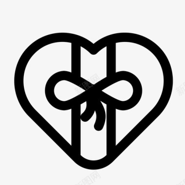 心形盒子心形礼物盒子爱情图标图标