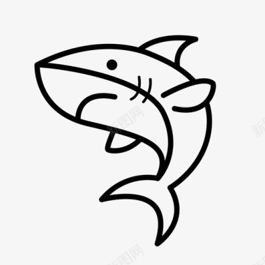 鲨鱼动物捕食者图标图标