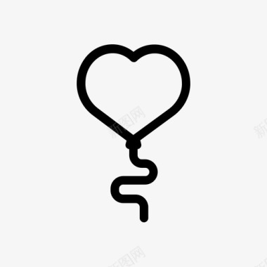 浪漫的情人节贺卡心形气球爱情浪漫图标图标