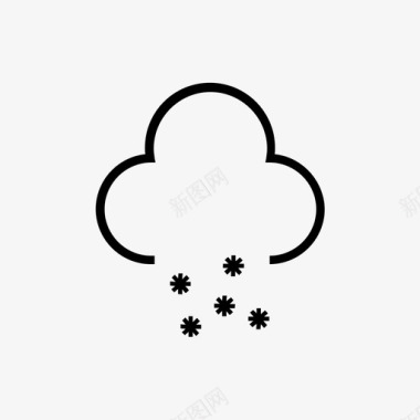 冬天的性格雪云预报图标图标