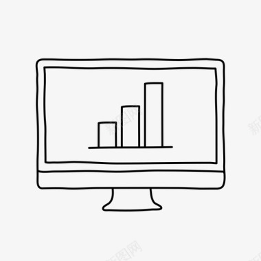 桌面办公室桌面分析条形图设备图标图标