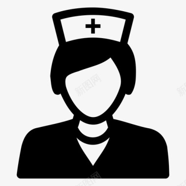 医疗废物标志护士化身女护士图标图标