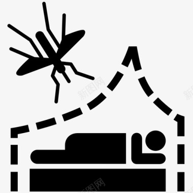 蚊帐登革热昆虫图标图标
