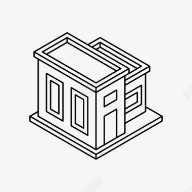 等距建筑建筑砌块等距图标图标