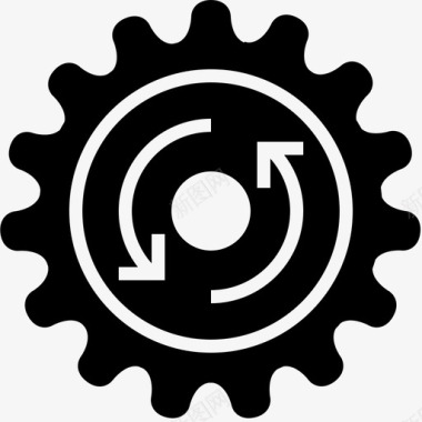 向左旋转齿轮旋转齿轮逆时针图标图标