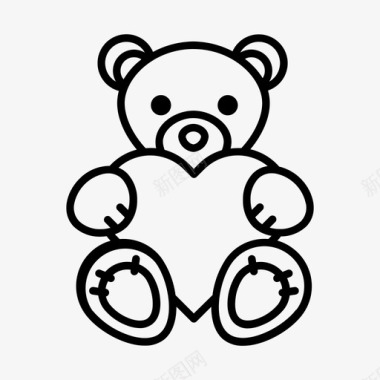 泰迪熊爱礼物图标图标