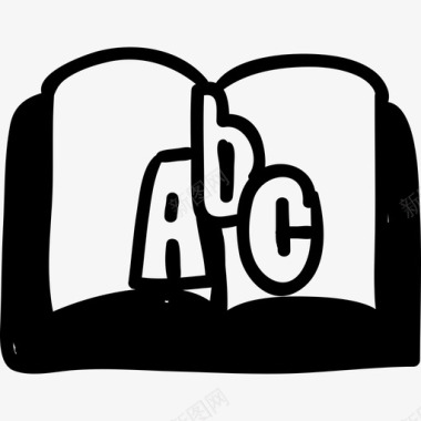 Abc书教育手绘教育图标图标