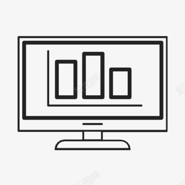 分析矢量图基金图表监视器分析图表图标图标