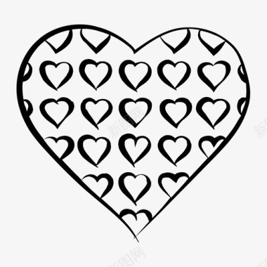 心形手绘爱情图标图标