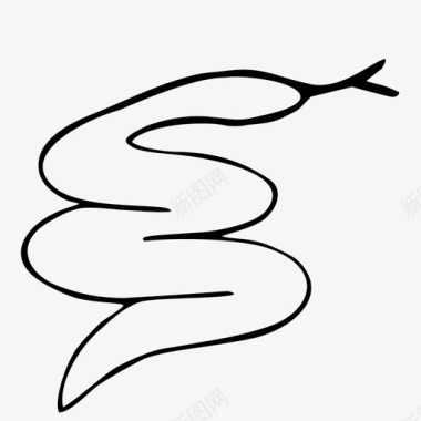 蛇动物手绘图标图标