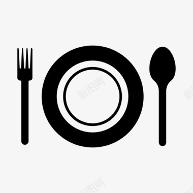 餐盘餐叉勺子图标图标