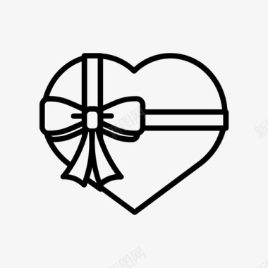 心形盒礼物爱情图标图标
