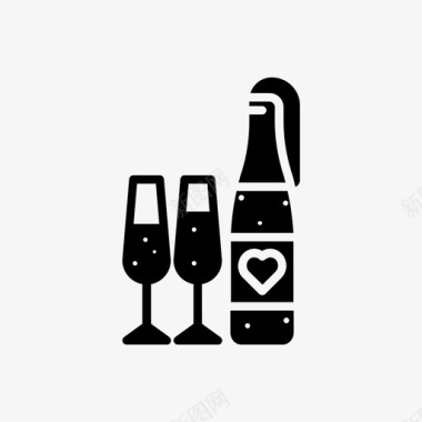 庆祝香槟庆祝爱情图标图标