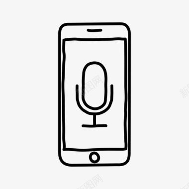 iphone麦克风设备手绘图标图标