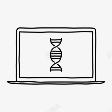 笔记本电脑笔记本电脑dna链设备遗传学图标图标
