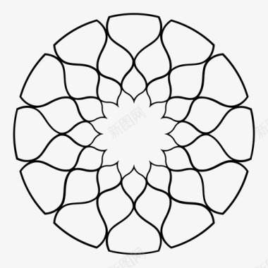 曼陀罗花分形图标图标