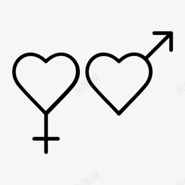 性别之心爱情情人节图标图标
