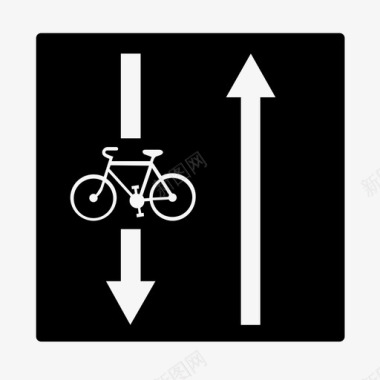 自行车道车道道路图标图标