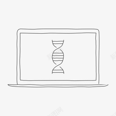 笔记本电脑笔记本电脑dna设备遗传学图标图标