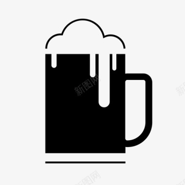 啤酒杯酒精泡沫图标图标