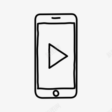 iphone播放按钮设备手绘图标图标