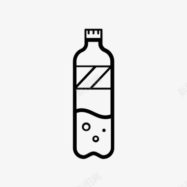 矢量英文标签回收塑料瓶瓶标签矿泉水图标图标