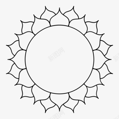 太阳花朵曼陀罗图标图标
