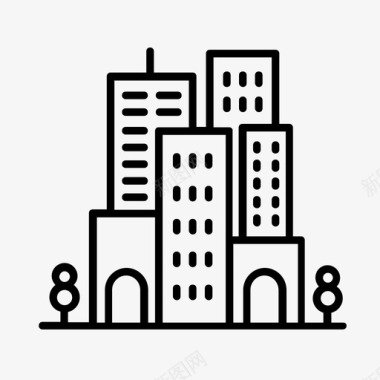 建筑与城市城市建筑物公寓图标图标