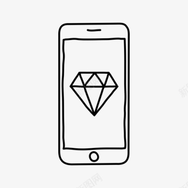iPhone模板iphone钻石设备珠宝图标图标
