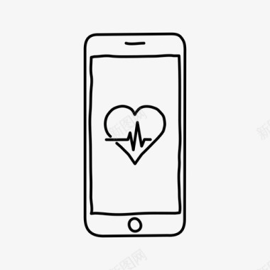心率运动表iphone心率设备手绘图标图标