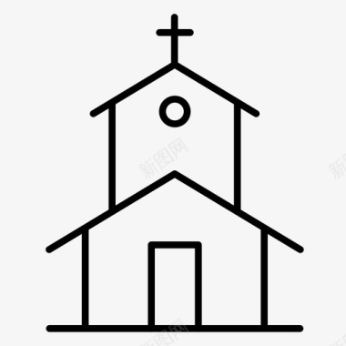 教堂十字架房子图标图标