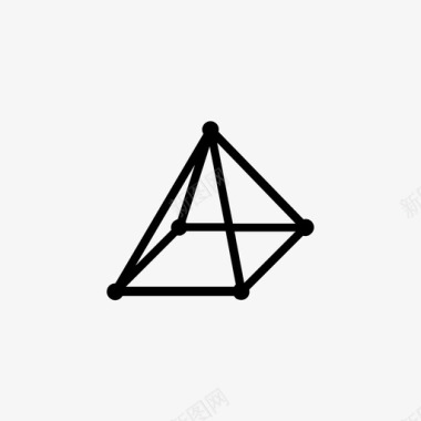 方形金字塔几何学数学图标图标