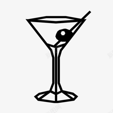 几何马提尼酒精饮料图标图标
